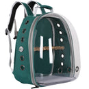 Green Stylish Transparent PVC Pet Carrier Backpack - Large Capacity, Multi-Use for Birds & Cats(Including Wooden Stick)-1
