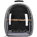 Black Stylish Transparent PVC Pet Carrier Backpack - Large Capacity, Multi-Use for Birds & Cats(Including Wooden Stick)-1