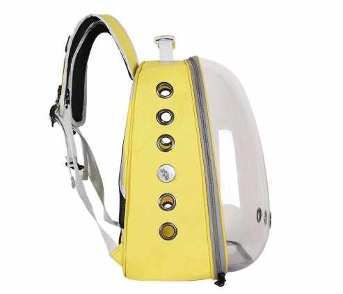 Pink Stylish Transparent PVC Pet Carrier Backpack - Large Capacity, Multi-Use for Birds & Cats(Including Wooden Stick)