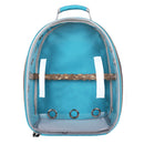 Teal Stylish Transparent PVC Pet Carrier Backpack - Large Capacity, Multi-Use for Birds & Cats(Including Wooden Stick)-1