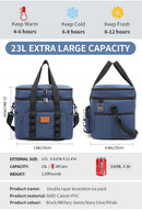 Green 23L Extra Large Insulated Cooler Bag with Double Layers - Perfect for Camping, Picnics, and Outdoor Adventures-4