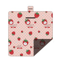 Waterproof Foldable Picnic Blanket with strawberry Print - 200x200cm-1