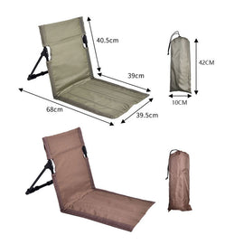 Portable Folding Beach Chair - Reclining Outdoor Seat 68x39.5x40.5cm with Carry Bag in black - 0
