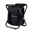 Black Insulated Cooler Backpack Chair - Foldable Stool for Picnics & BBQ-1
