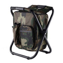 Camouflage Insulated Cooler Backpack Chair - Foldable Stool for Picnics & BBQ-2