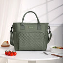 Green Chic Insulated Lunch Tote Bag - 11L Large Capacity Cooler for Work, Picnic & Travel - Durable Oxford Fabric-1