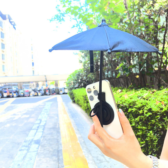Pink Magnetic Phone Umbrella Sun Shade - Clear Outdoor Screen Visor, Anti-Glare Mini Parasol for iPhone