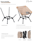 Khaki Lightweight Portable Camping Chair - Adjustable Height Folding Moon Chair with Breathable Mesh & Carry Bag for Outdoor, Beach, Fishing-5