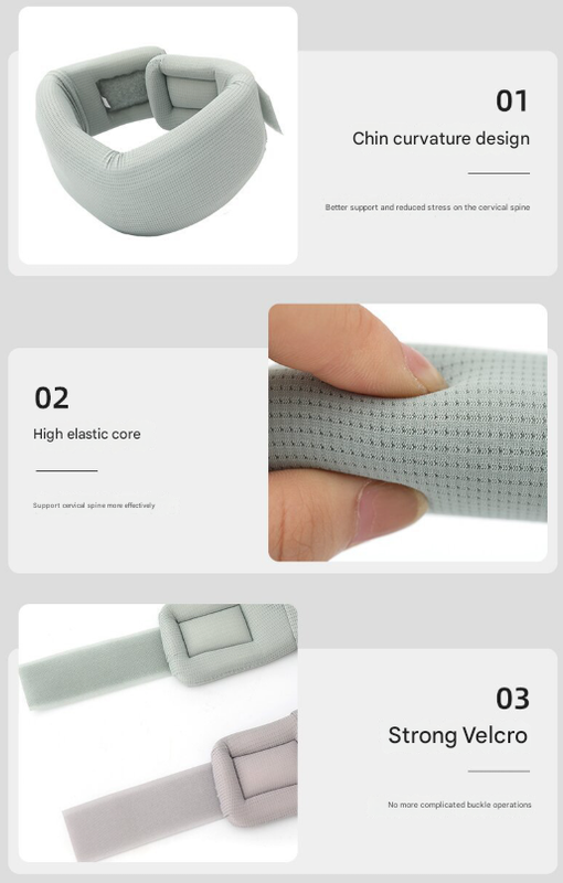 Size S Light Blue Ergonomic Neck Support Brace - Soft Cervical Collar for Posture Correction and Pain Relief