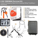 Black 8-in-1 Emergency Survival Kit - Compact Outdoor Gear for Camping, Hiking & Car-2