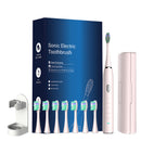 Pink Sonic Rechargeable Electric Toothbrush with 8 Heads & Travel Case - 5 Brushing Modes & Smart Timer(USB)-1