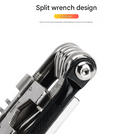 Black and Silver 16 in 1 Bicycle Repair Multi Tool - Compact Folding Bike Tool Kit with Chain Breaker for MTB Road Cycling-4