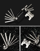 Black and Silver 16 in 1 Bicycle Repair Multi Tool - Compact Folding Bike Tool Kit with Chain Breaker for MTB Road Cycling-7