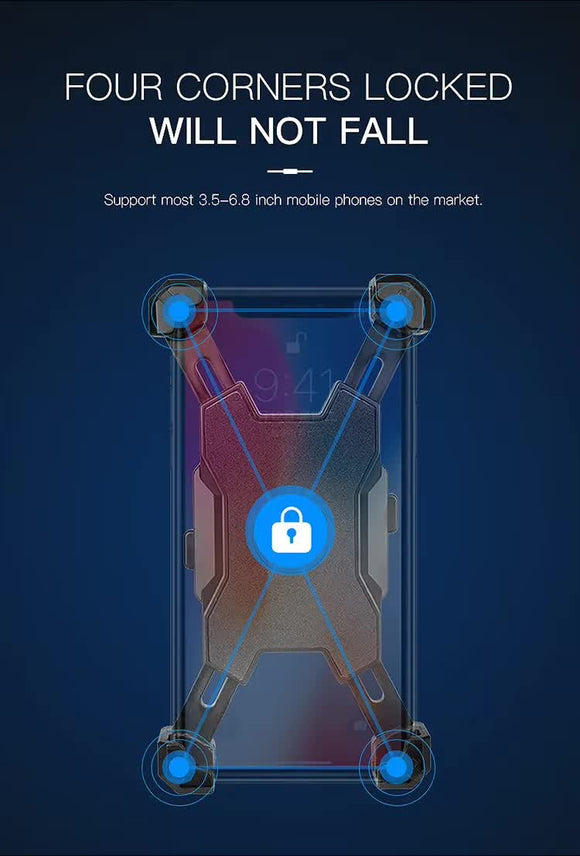 Red and Black Secure Grip Bike Phone Mount - Adjustable 360 Rotation Bicycle Handlebar Holder, Universal Cradle for MTB & Road Cycling