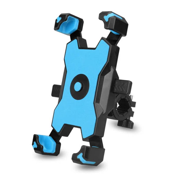 Blue and Black Secure Grip Bike Phone Mount - Adjustable 360 Rotation Bicycle Handlebar Holder, Universal Cradle for MTB & Road Cycling