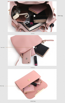 Black Chic 3-Piece Women's Handbag Set - PU Leather Tote, Crossbody Bag & Clutch Purse-3