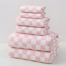 Pink Ultra-Soft 100% Cotton Gauze 6-Piece Towel Set | Absorbent & Quick-Dry Bath Towel-1