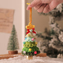 2PCS Green Handmade-Style Crochet Christmas Tree Ornament - Festive Plush Hanging Decor for Home & Car-1