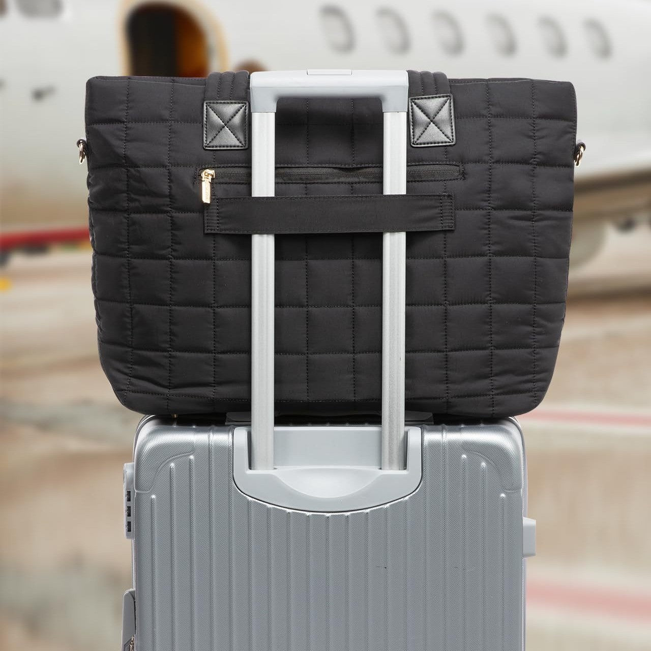 Black New Large Capacity Tote Bag - Fashionable Quilted Women's Shoulder Bag and Laptop Bag