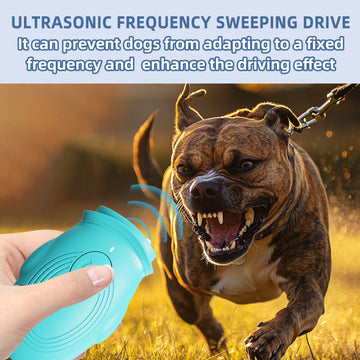Blue 2-in-1 Ultrasonic Dog Repellent & Trainer - Portable USB Rechargeable Anti-Barking Device - 0