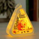 White Santa Claus Charming Christmas Scene Mini Lanterns (Set of 3) - Battery Operated LED Lights for a Cozy Holiday Glow-1