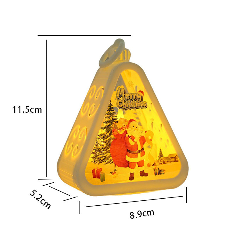 White Snowman Charming Christmas Scene Mini Lanterns (Set of 3) - Battery Operated LED Lights for a Cozy Holiday Glow - 0