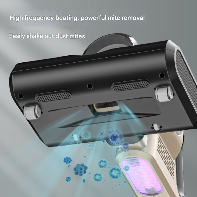 White High-Power Wireless UV Sterilization Mite Removal Vacuum Cleaner - Powerful Suction and Deep Cleaning for Home Use