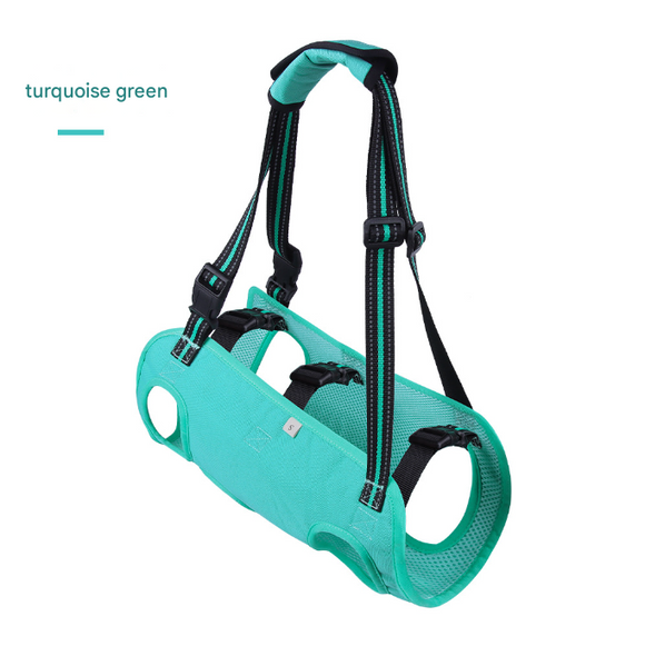 Green Pet Support Harness for Senior and Disabled Dogs - Adjustable Chest and Back Support Leash(Size L)
