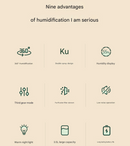 White 3.5L Smart Cool Mist Humidifier with Dual Nozzle & Digital Display - Ultra-Quiet Air Purifier for Bedroom and Office-3