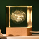 The Big Dipper Luminous 3D Crystal Cube Night Light - Laser Engraved Artwork with Solid Wood Base-1