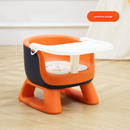 Orange Baby Floor Seat & Booster Dining Chair with Removable Tray - Safe, Stable & Fun Squeaky Cushion-1