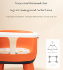 Orange Baby Floor Seat & Booster Dining Chair with Removable Tray - Safe, Stable & Fun Squeaky Cushion-6