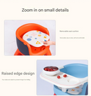 Orange Baby Floor Seat & Booster Dining Chair with Removable Tray - Safe, Stable & Fun Squeaky Cushion-7