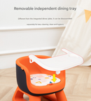 Grey Baby Floor Seat & Booster Dining Chair with Removable Tray - Safe, Stable & Fun Squeaky Cushion-2