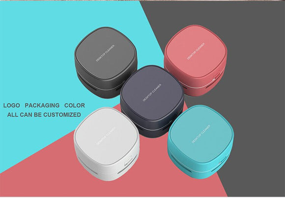 Orange Rechargeable Cordless Mini Desktop Vacuum - Portable Handheld Cleaner for Desk, Keyboard, Crumb & Dust