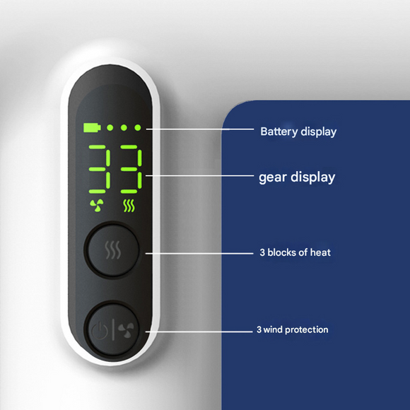 White High-Power Cordless Hair Dryer, 15600mAh USB Rechargeable Blow Dryer with Hot & Cold Air, 3 Speeds & Heat Settings