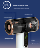 White High-Power Cordless Hair Dryer, 15600mAh USB Rechargeable Blow Dryer with Hot & Cold Air, 3 Speeds & Heat Settings-6