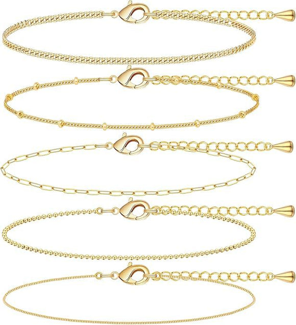 A Silver six-piece set Chic Multi-Layered Alloy Bracelet Set - Fashionable Stackable Jewelry