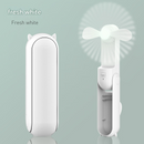 White 2-in-1 Foldable Mini Fan & Power Bank - Ultra-Compact USB Rechargeable Personal Fan-1