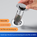 5 PCS Universal Pop-Up Sink Drain Stopper with Anti-Clog Filter Basket - Stainless Steel Hair Catcher & Anti-Odor Plug-3