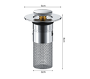 5 PCS Universal Pop-Up Sink Drain Stopper with Anti-Clog Filter Basket - Stainless Steel Hair Catcher & Anti-Odor Plug-4