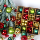 Green and red 44-Piece Assorted Christmas Baubles Set with Elegant Designs in Wooden Gift Box - 3-6cm Decorative Ornaments for Tree, Home & Holiday Display-4