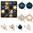 Navy blue and white 44-Piece Assorted Christmas Baubles Set with Elegant Designs in Wooden Gift Box - 3-6cm Decorative Ornaments for Tree, Home & Holiday Display-1