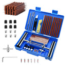 A 58-piece set Blue Heavy-Duty Tubeless Tyre Repair Kit - Emergency Puncture Plug Set for Cars, Motorcycles & ATVs-1