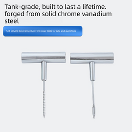 A 33-piece set Green Heavy-Duty Tubeless Tyre Repair Kit - Emergency Puncture Plug Set for Cars, Motorcycles & ATVs - 0