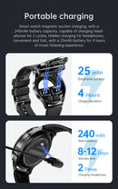 2-in-1 Smartwatch with Built-in TWS Earphones - IP67 Waterproof, Health Monitoring & CNC Metal Design(Black rubber)-8