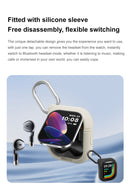 Smartwatch with Built-in TWS Earbuds & Silicone Sleeve - 2.01 HD Screen  Health Monitoring Bluetooth Calls & Music(Gray rubber)"-5