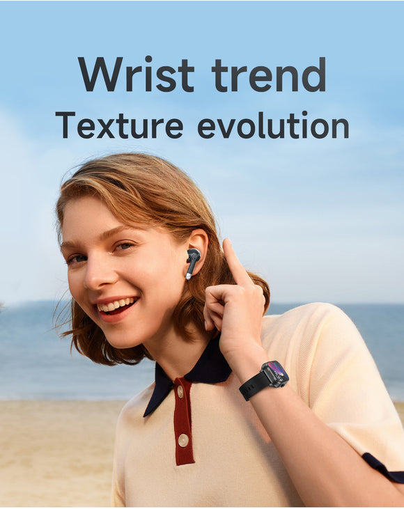 Smartwatch with Built-in TWS Earbuds & Silicone Sleeve - 2.01 HD Screen  Health Monitoring Bluetooth Calls & Music(Black steel belt)"