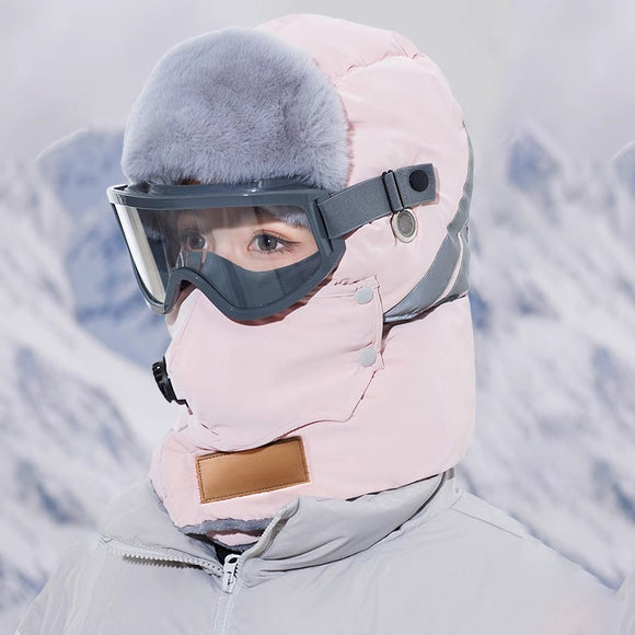 Anti-Fog Thermal Cycling hat - Reflective Safety & Voice Amplification(pink)