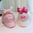 Cute Plush - Decorated Baseball Cap(Beige pink)-4